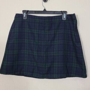 Green Purple Plaid Skirt Skort Academia Preppy Streetwear